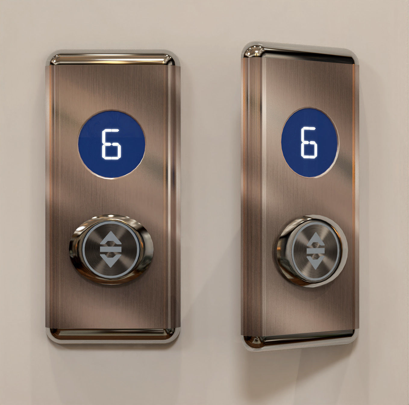 GoldenLines Elevator control panels Free 3D model_1