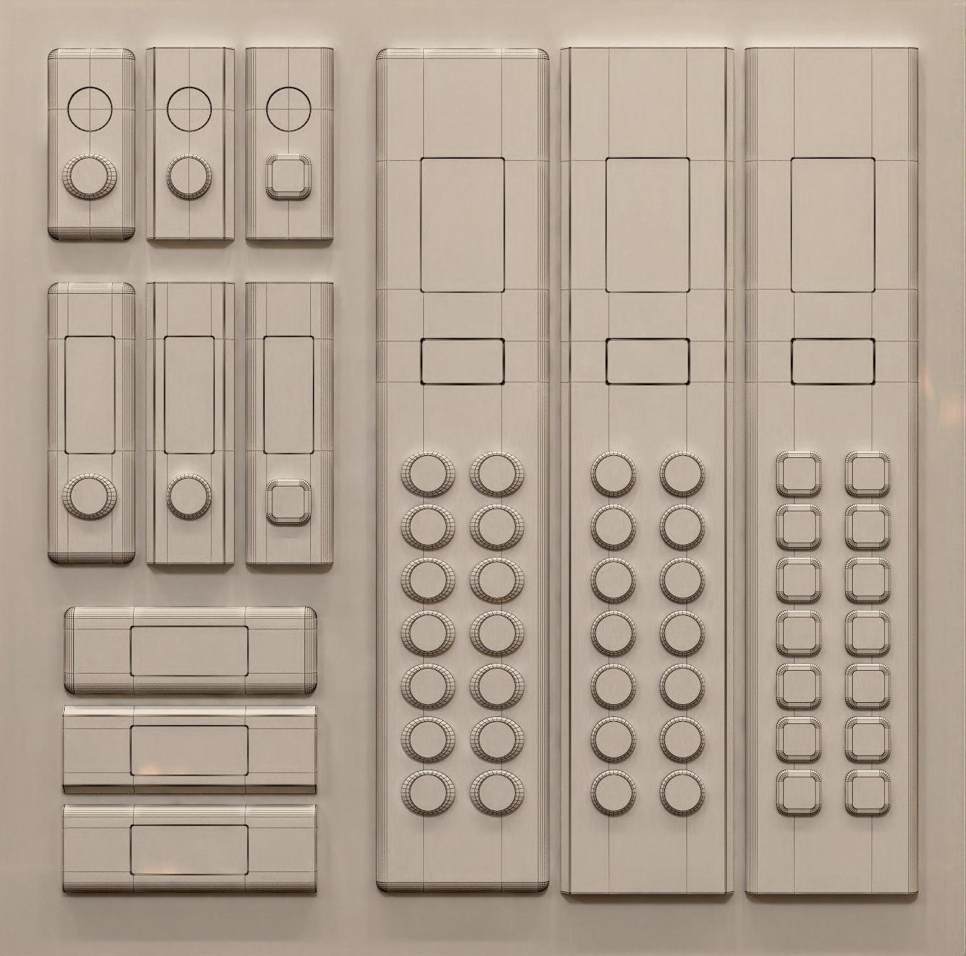 GoldenLines Elevator control panels Free 3D model_13