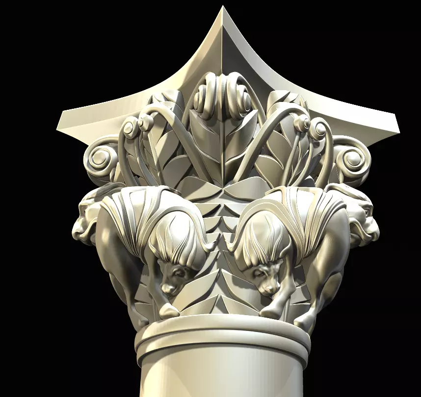 CAPITAL of the Lions FROM Basilique Saint-Sernin de Toulouse 3D print model_0