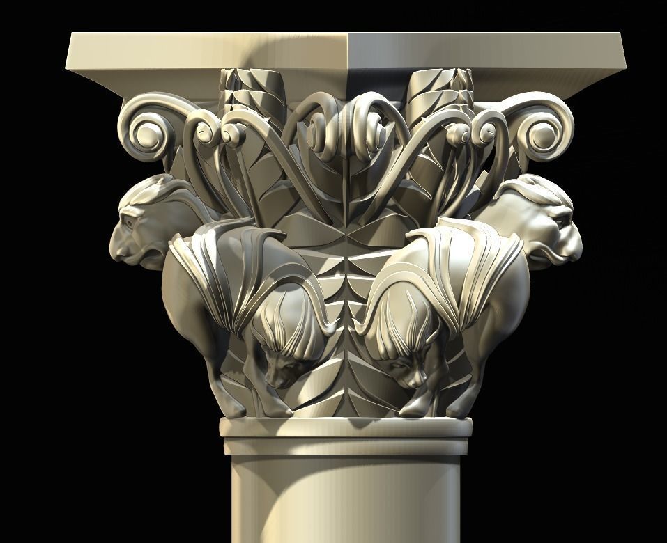 CAPITAL of the Lions FROM Basilique Saint-Sernin de Toulouse 3D print model_2