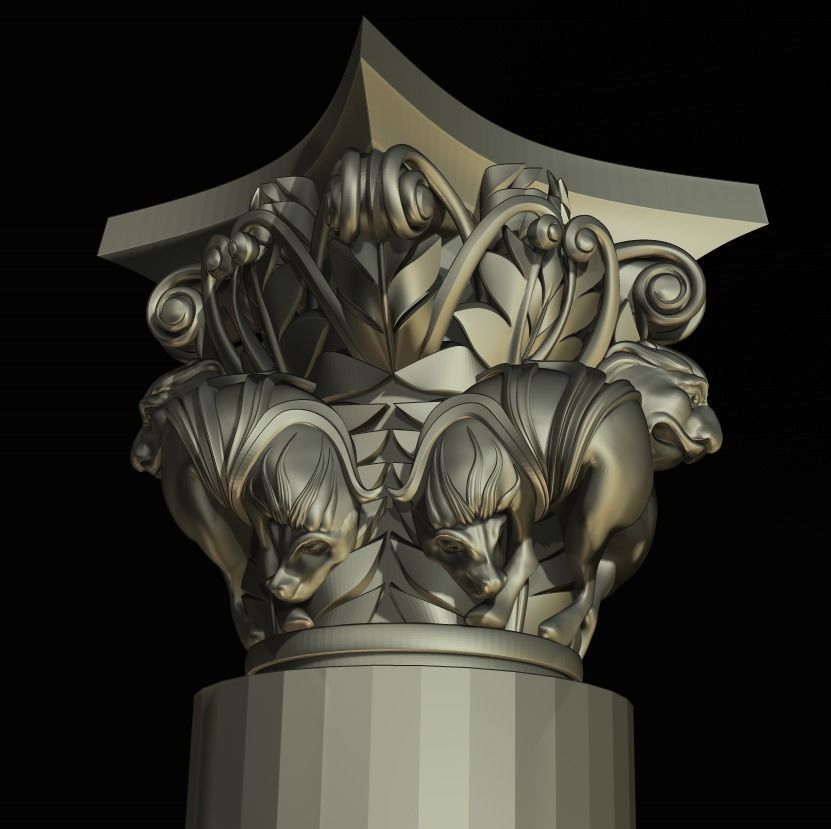 CAPITAL of the Lions FROM Basilique Saint-Sernin de Toulouse 3D print model_6