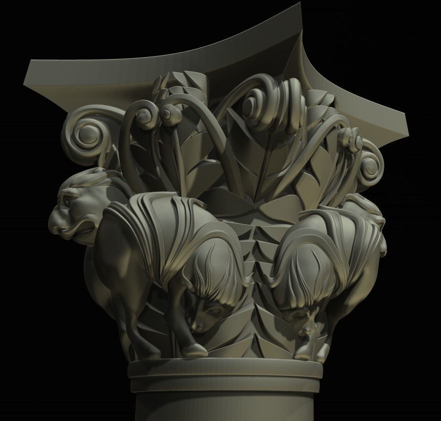 CAPITAL of the Lions FROM Basilique Saint-Sernin de Toulouse 3D print model_9