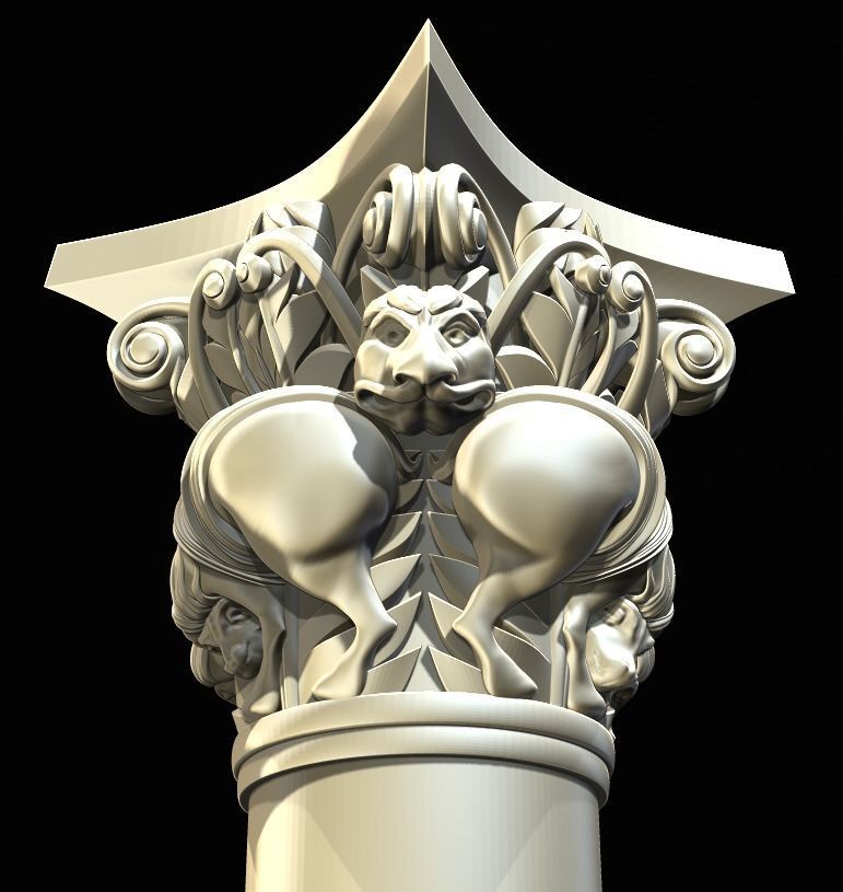 CAPITAL of the Lions FROM Basilique Saint-Sernin de Toulouse 3D print model_3