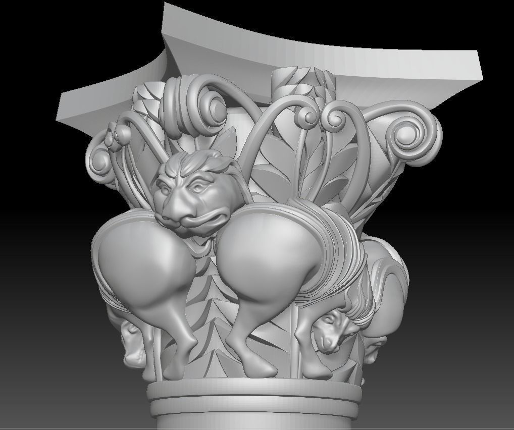 CAPITAL of the Lions FROM Basilique Saint-Sernin de Toulouse 3D print model_4