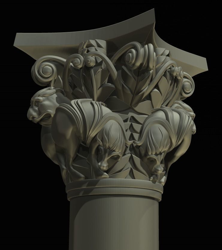 CAPITAL of the Lions FROM Basilique Saint-Sernin de Toulouse 3D print model_8