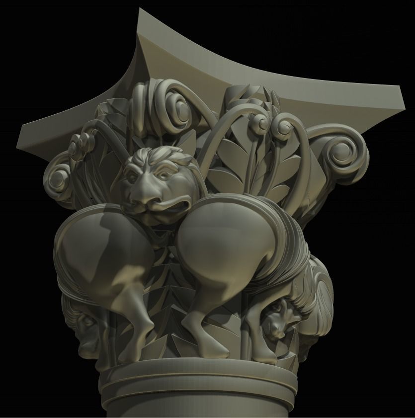 CAPITAL of the Lions FROM Basilique Saint-Sernin de Toulouse 3D print model_7