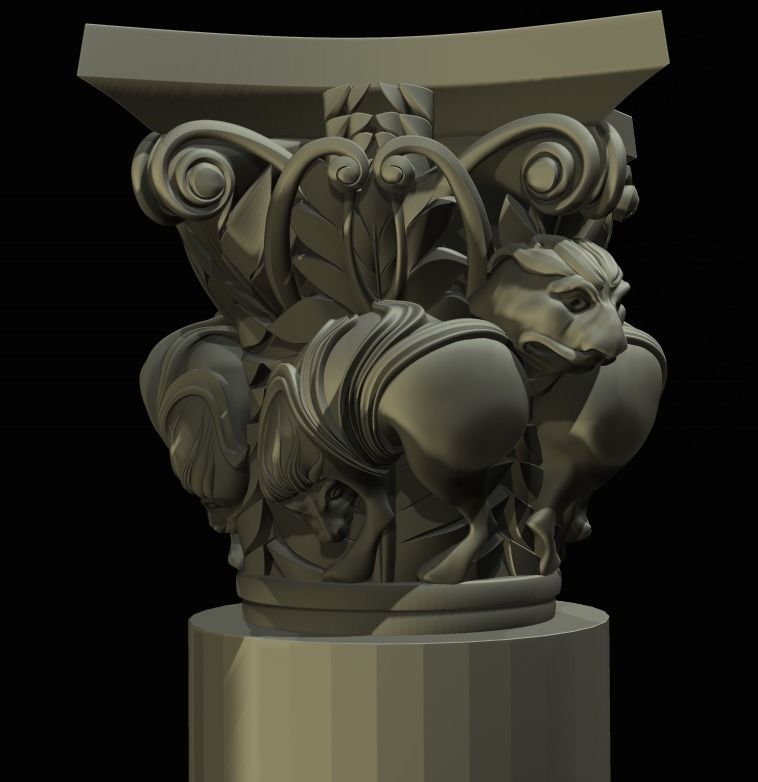 CAPITAL of the Lions FROM Basilique Saint-Sernin de Toulouse 3D print model_10