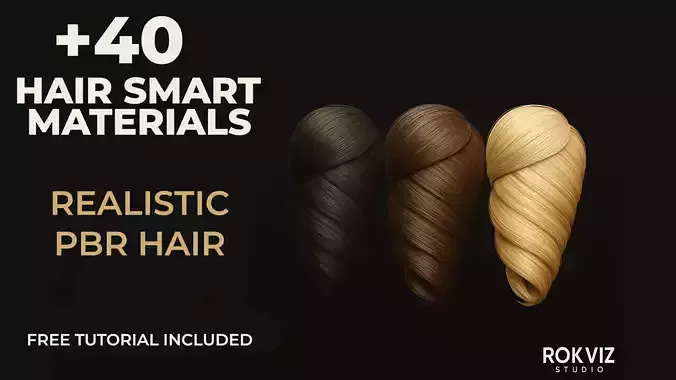 40 Hair MATERIAL  for Substance Painter and  free video tutorial Texture