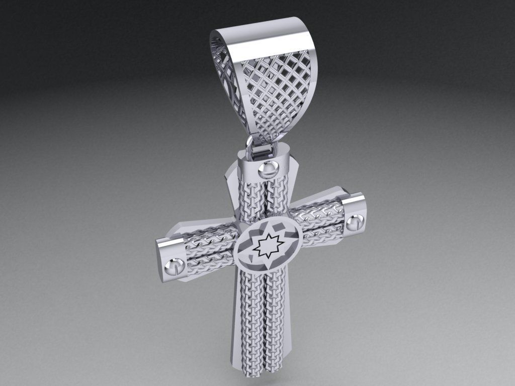 Cross necklace 492 3D print model_3