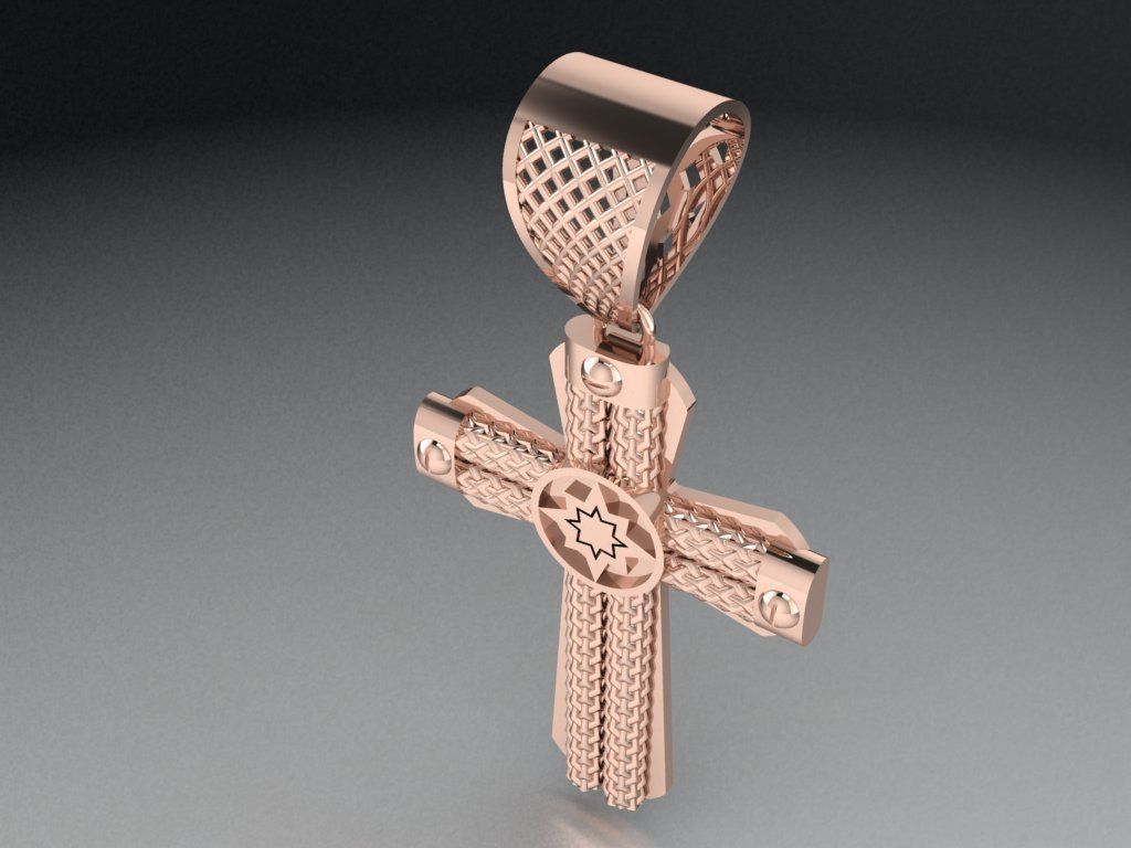 Cross necklace 492 3D print model_2