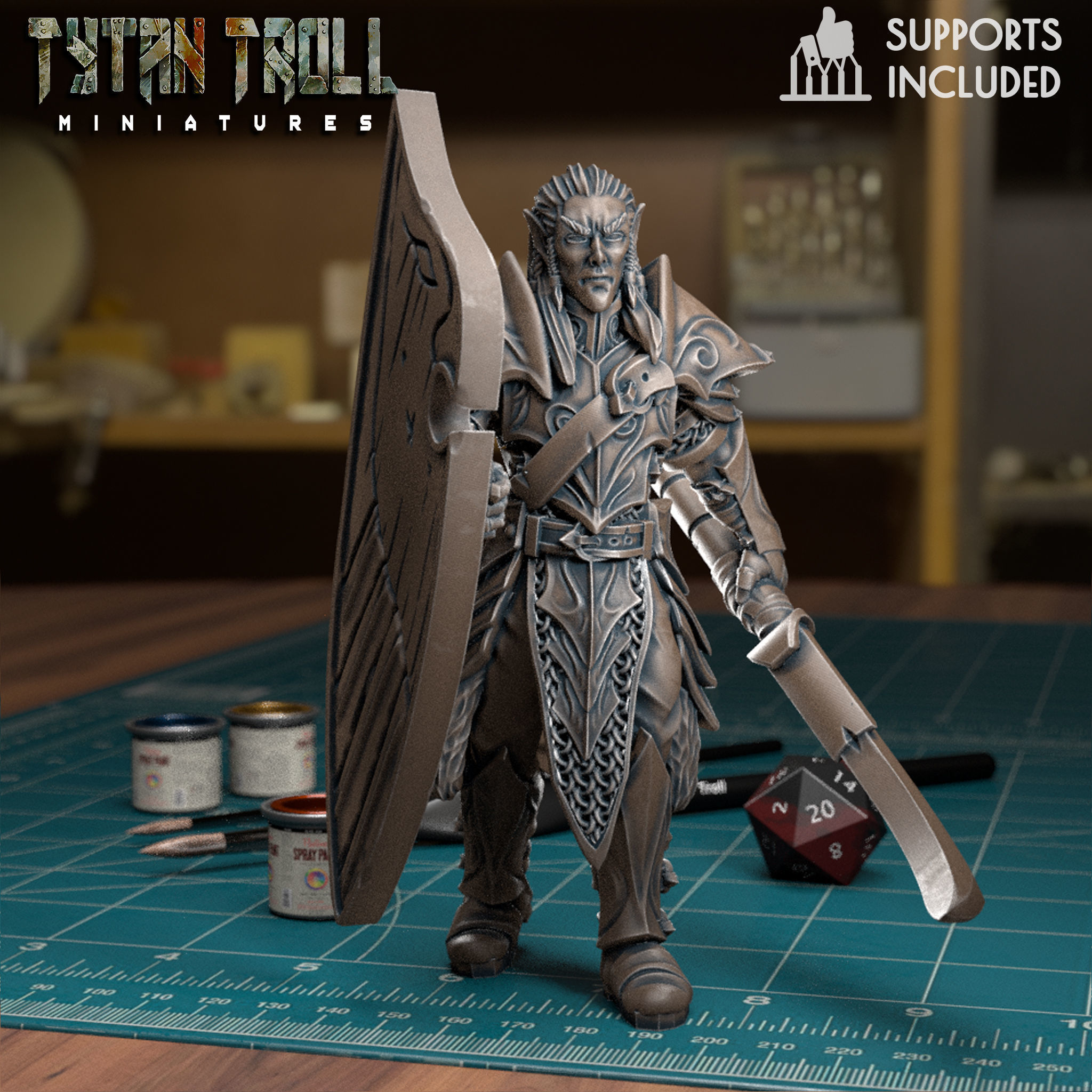 Elf Spearman 01 - Presupported 3D print model_4