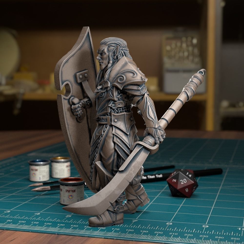Elf Spearman 01 - Presupported 3D print model_1