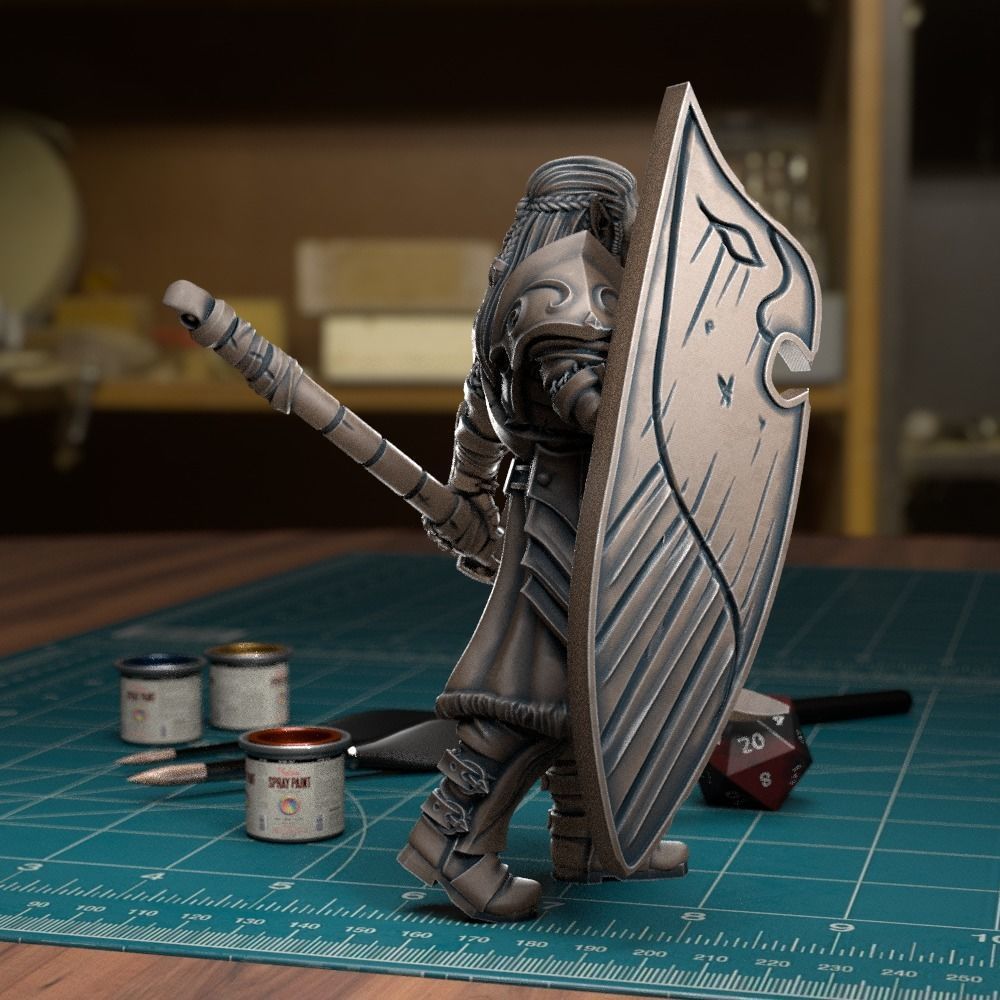 Elf Spearman 01 - Presupported 3D print model_3