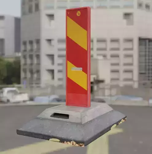 Low-Poly Road work warning sign