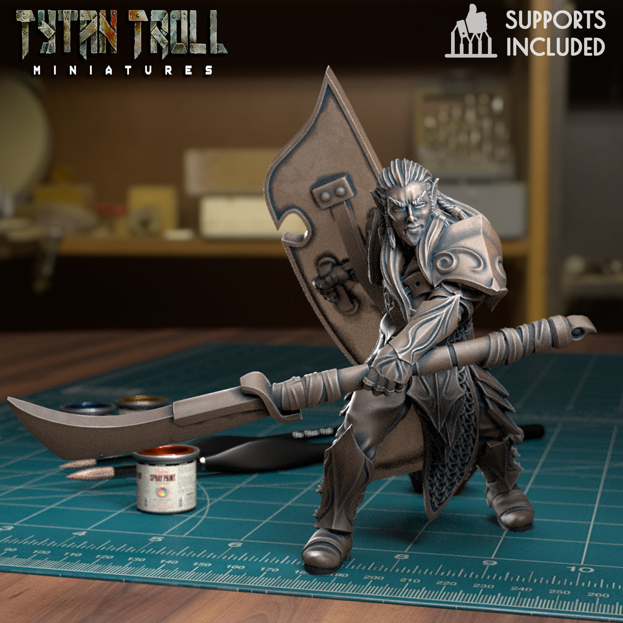 Elf Spearman 03- Presupported 3D print model_1