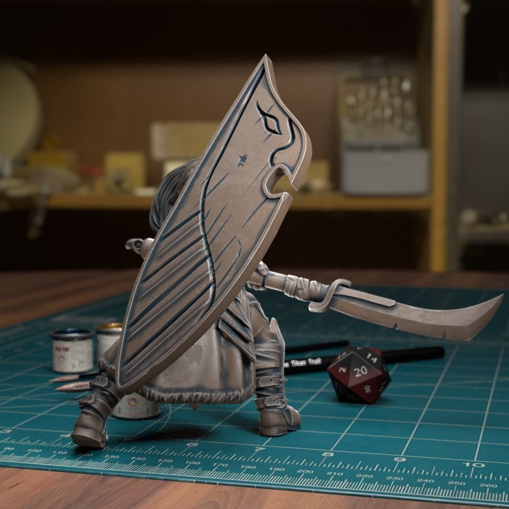 Elf Spearman 03- Presupported 3D print model_3