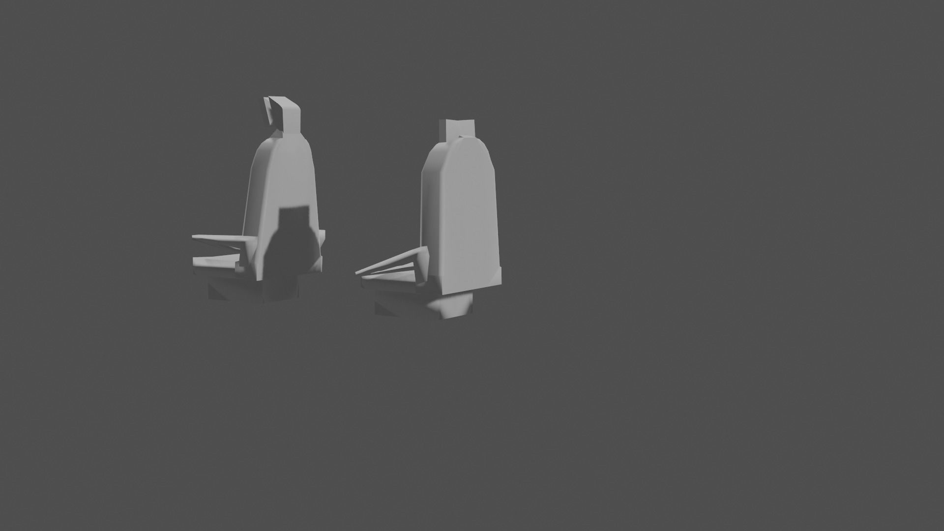 2 simple car seats low poly Low-poly 3D model_11