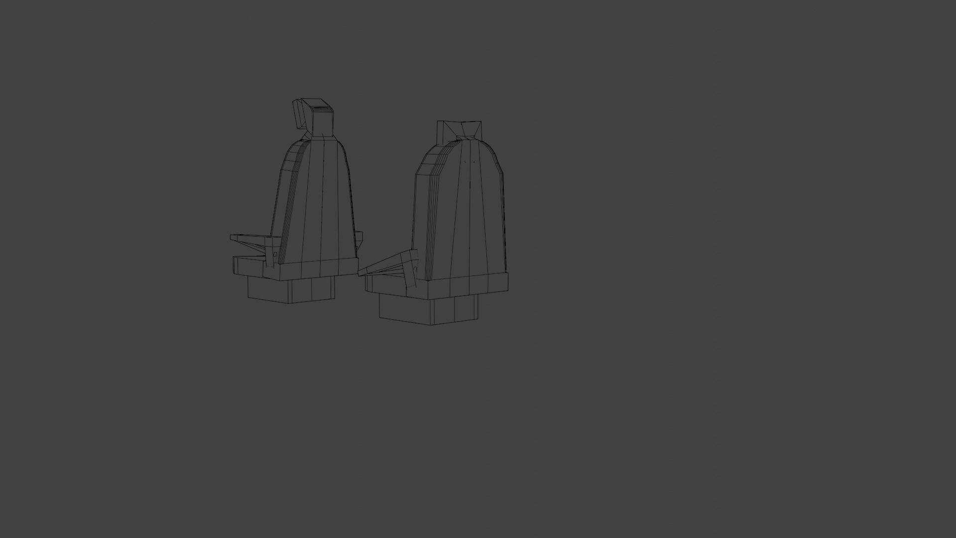 2 simple car seats low poly Low-poly 3D model_12