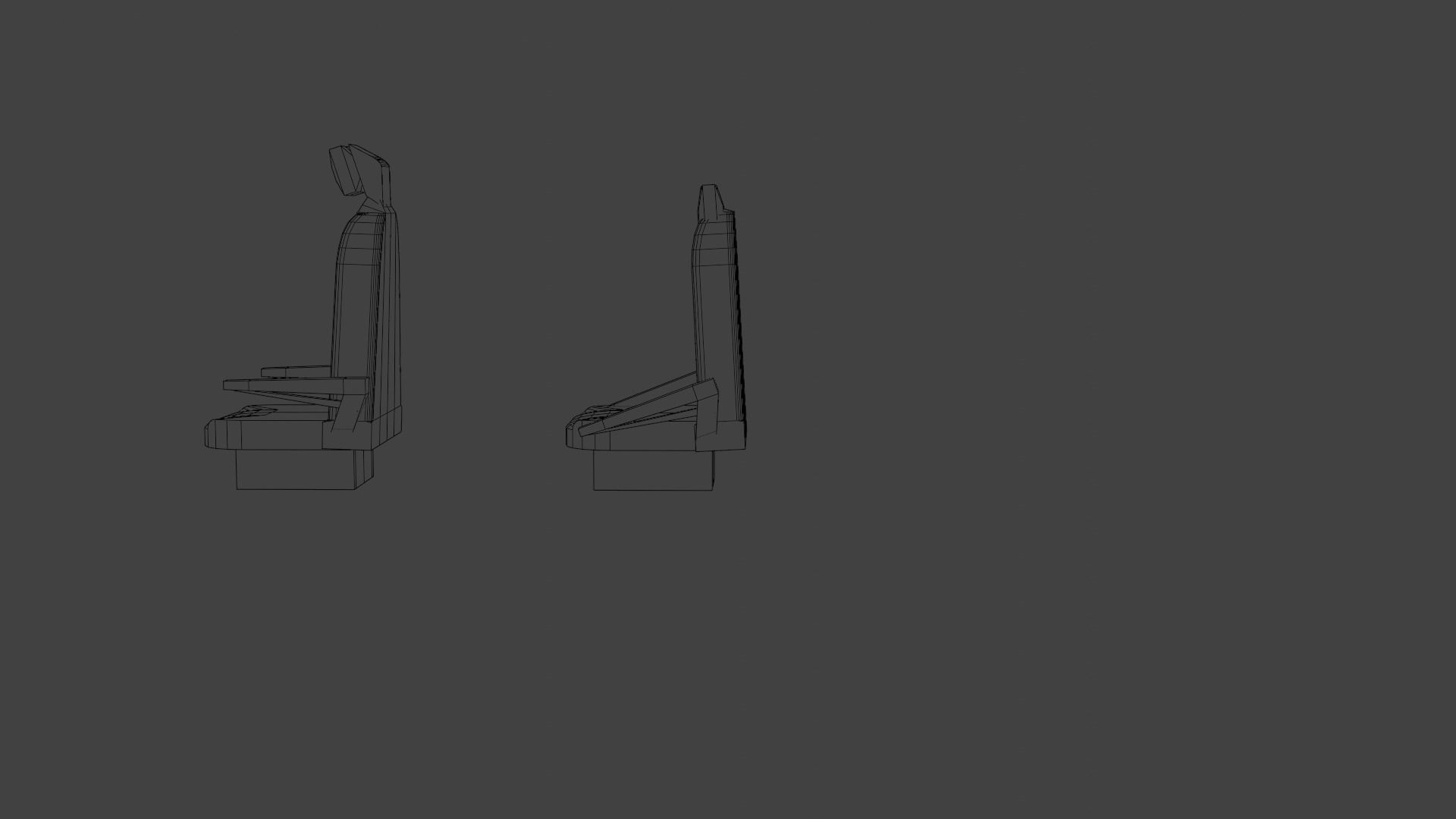 2 simple car seats low poly Low-poly 3D model_9