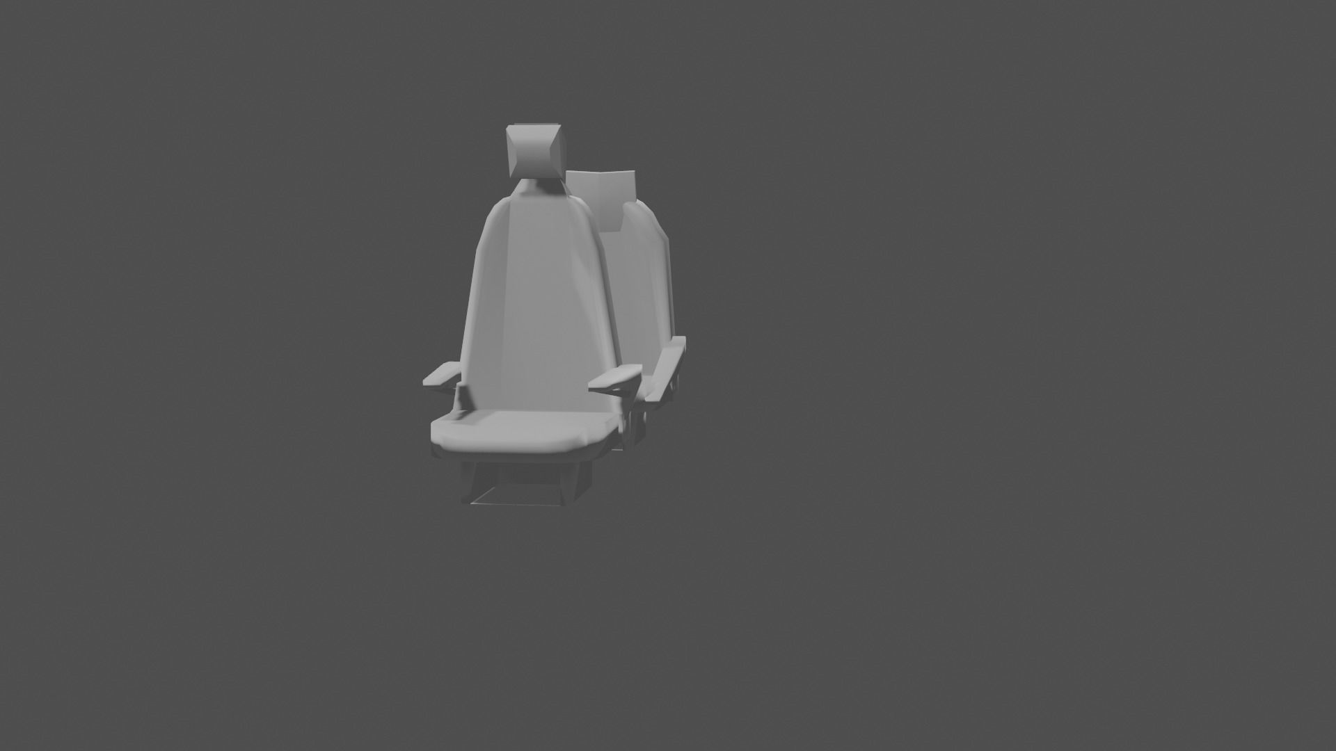 2 simple car seats low poly Low-poly 3D model_6