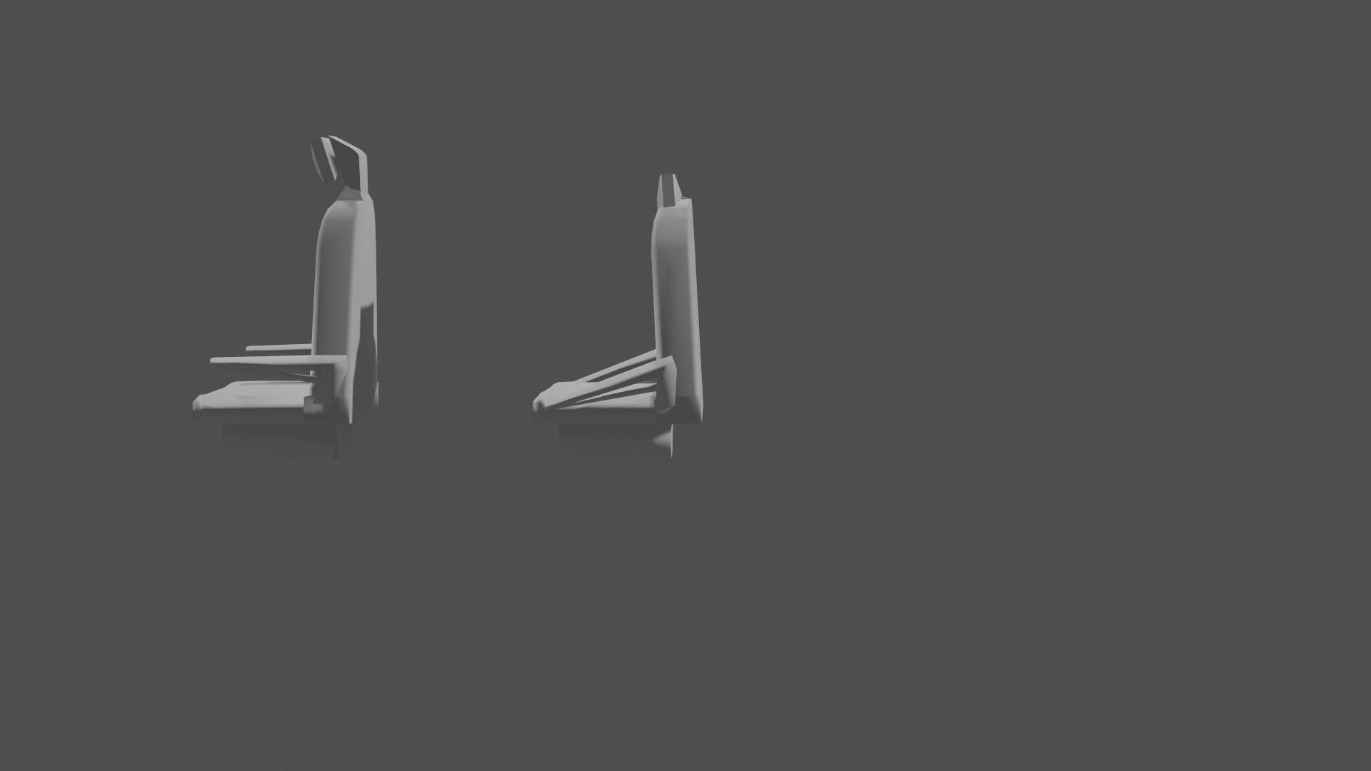 2 simple car seats low poly Low-poly 3D model_8