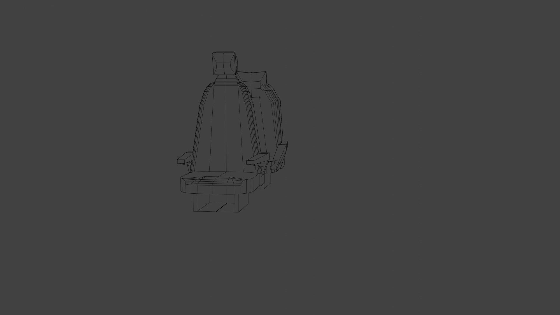 2 simple car seats low poly Low-poly 3D model_5