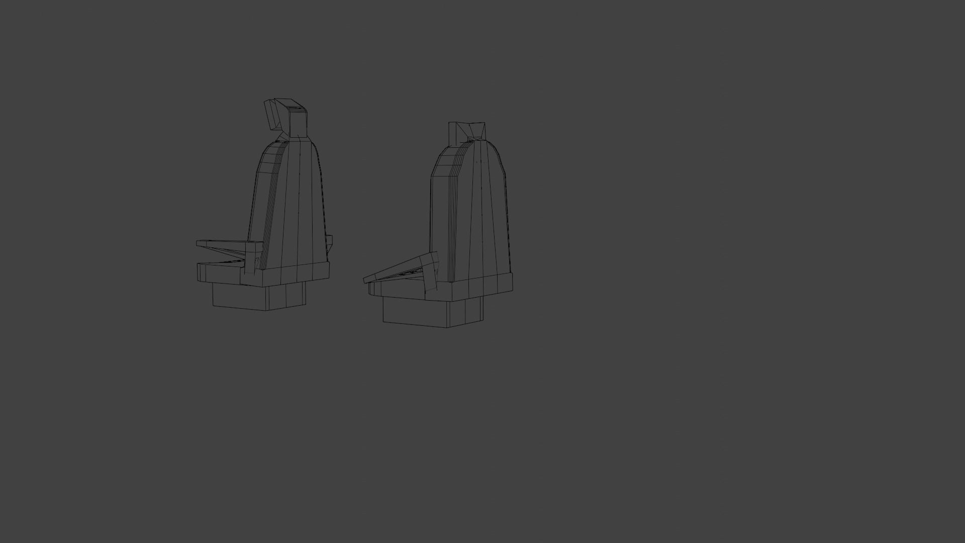 2 simple car seats low poly Low-poly 3D model_10