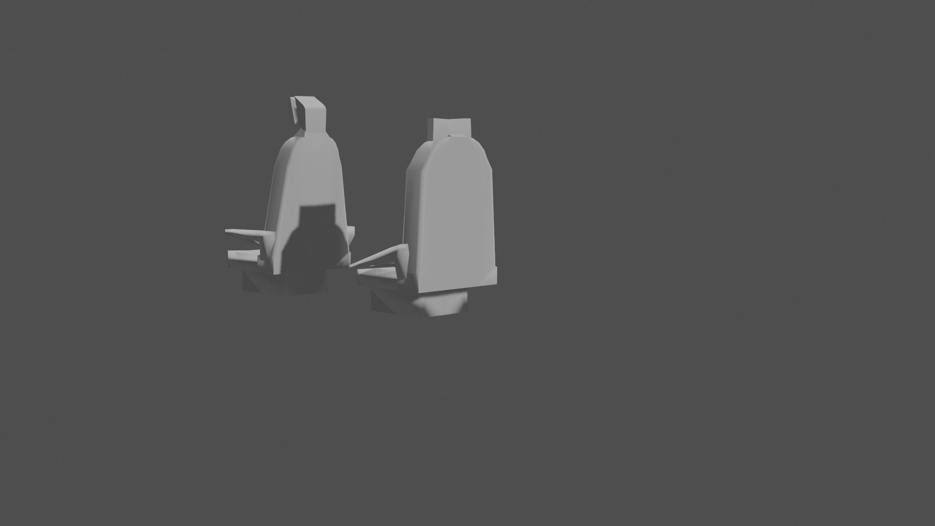 2 simple car seats low poly Low-poly 3D model_13