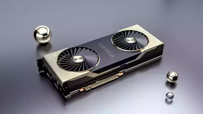 Nvidia TITAN RTX Graphics card 3D model