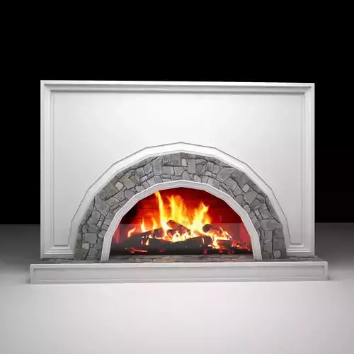 fireplace with wood burning in it