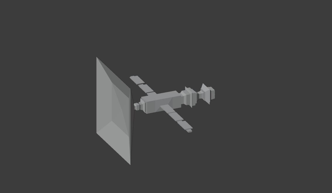 A imaginary satellite Free low-poly 3D model_1