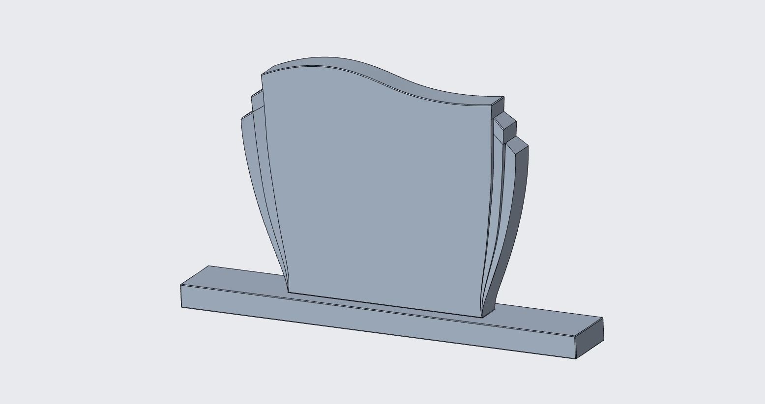 Headstone 10 - real dimensions 3D model_2