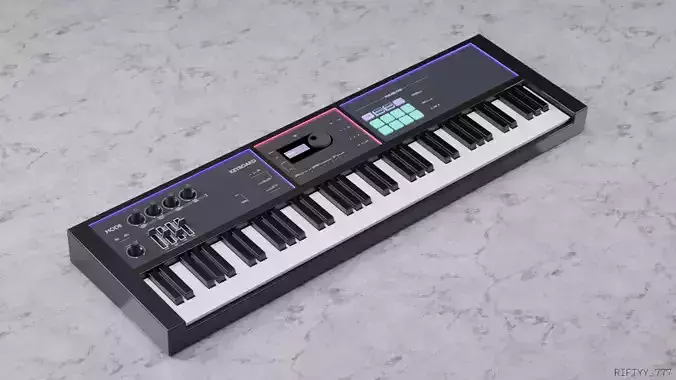 Piano Music Keyboard - High Quality Low-poly 3D model