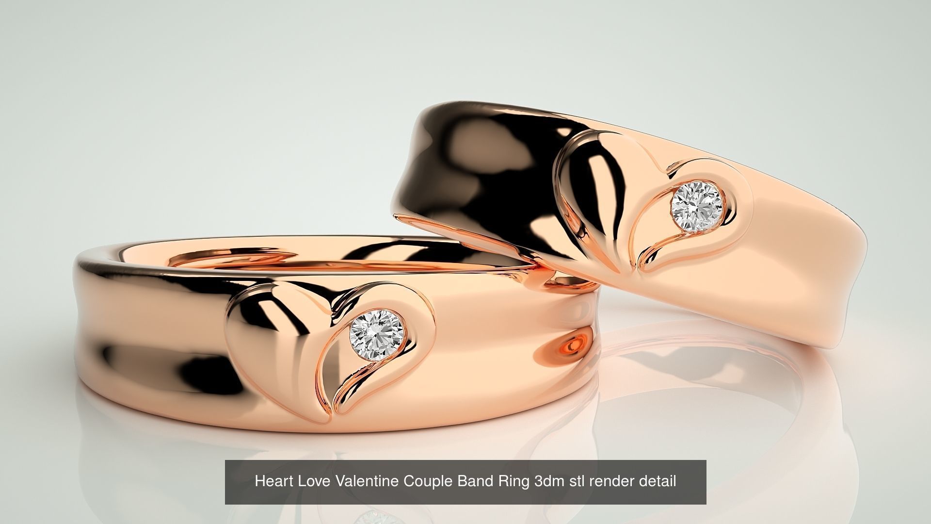 12 Love Valentine Heart Couple Band 3dm stl 9 renders details  3D Model Collection_6