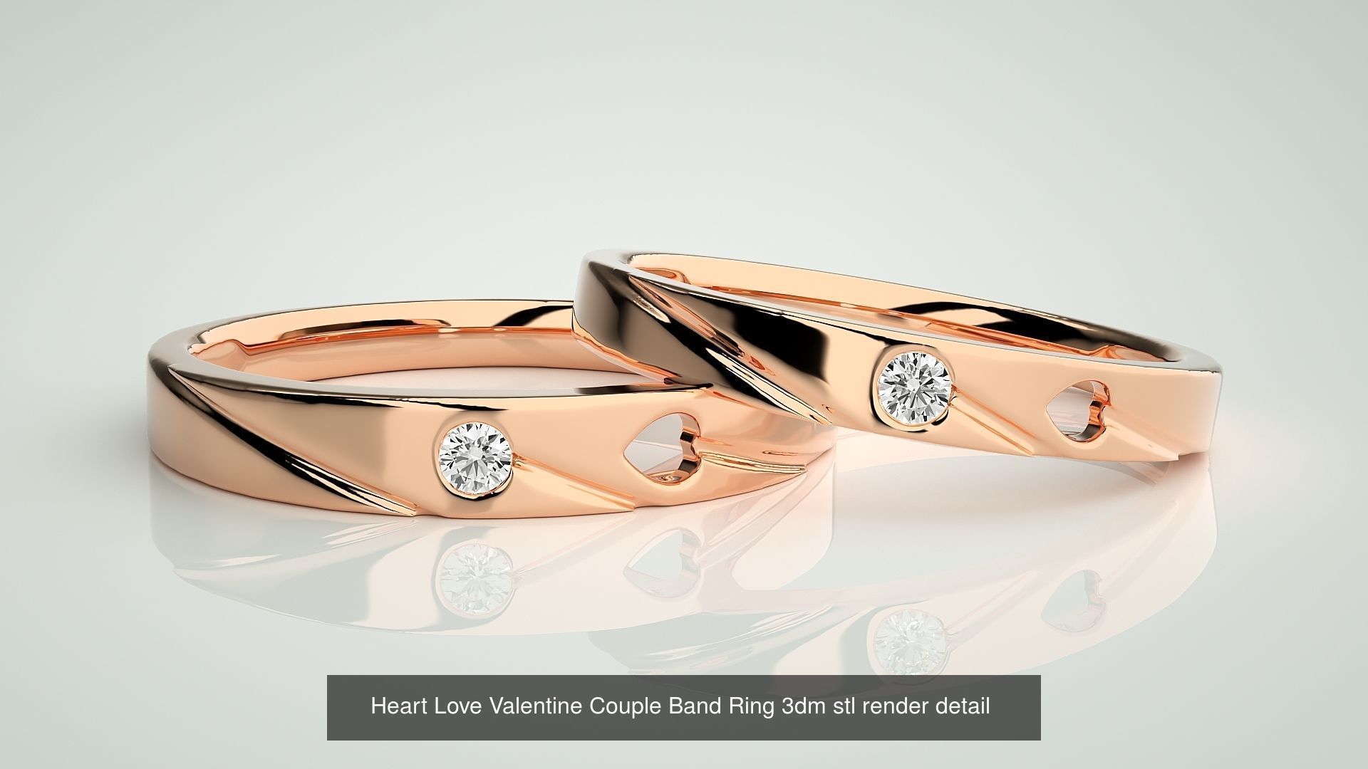 12 Love Valentine Heart Couple Band 3dm stl 9 renders details  3D Model Collection_11