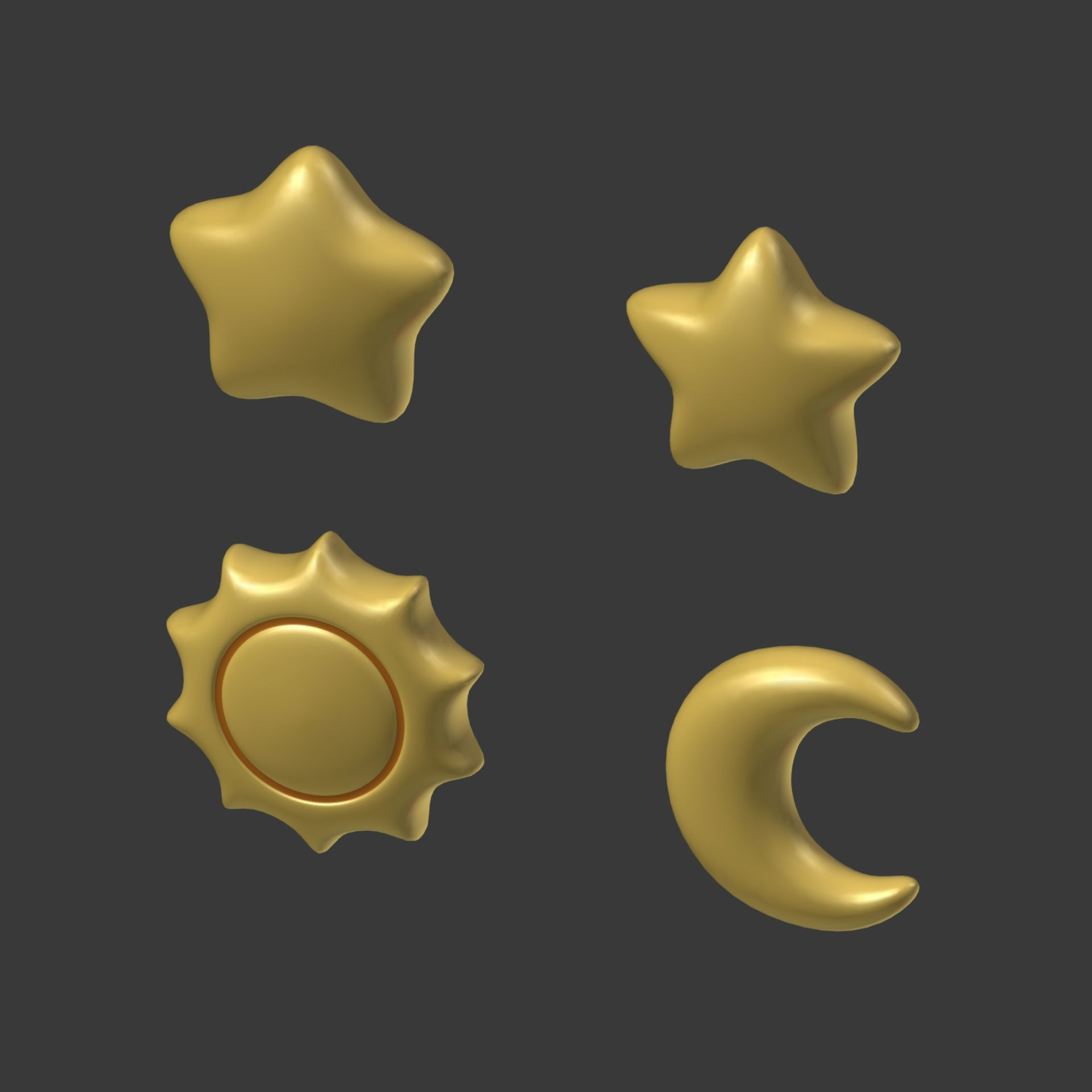 Cartoon Stars Pack Low-poly 3D model_3