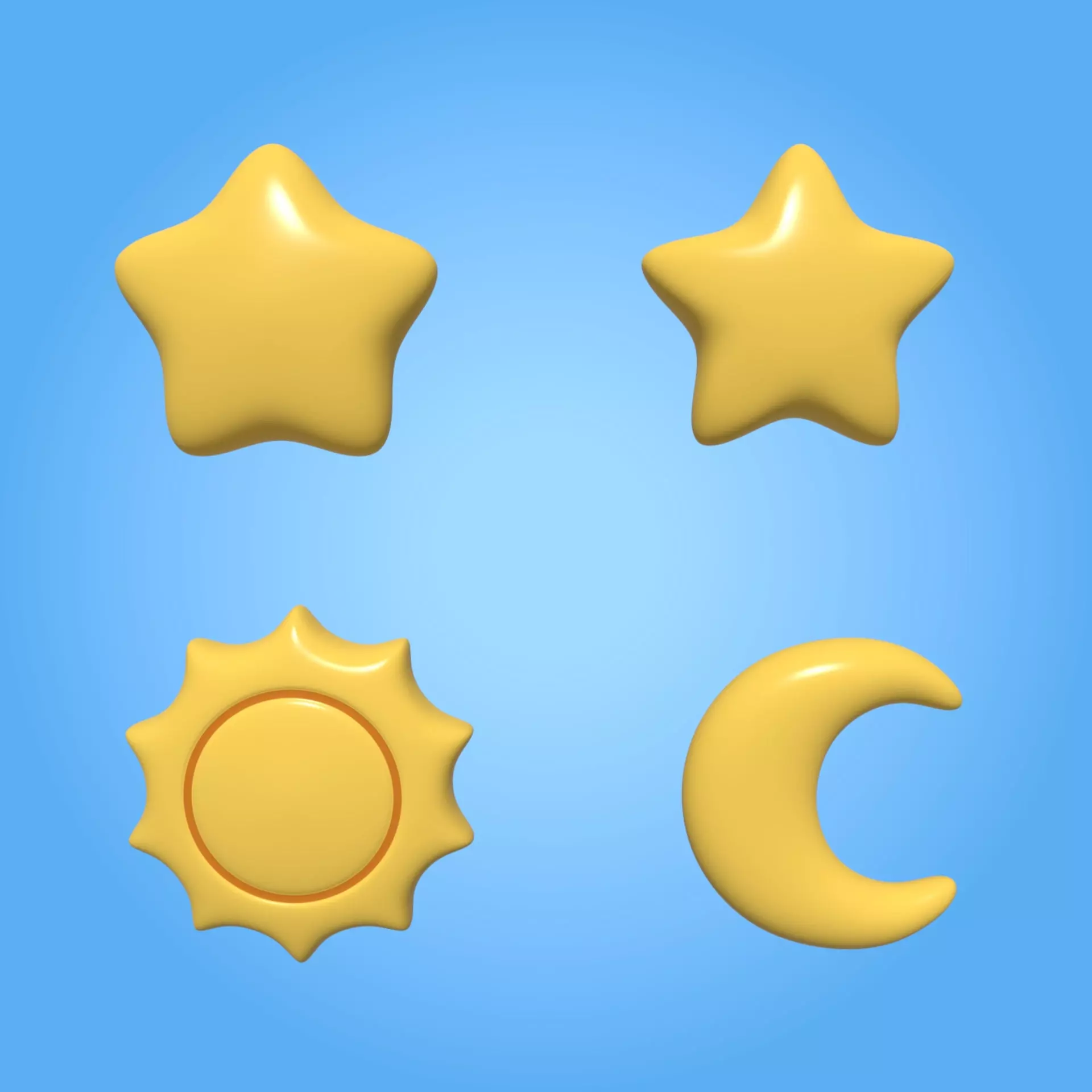 Cartoon Stars Pack Low-poly 3D model_0