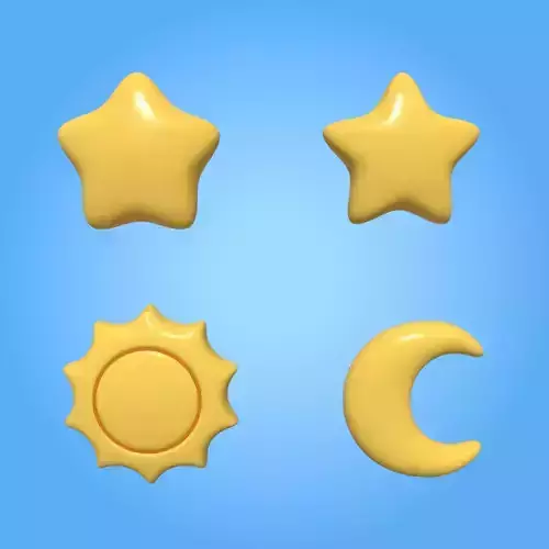 Cartoon Stars Pack Low-poly 3D model