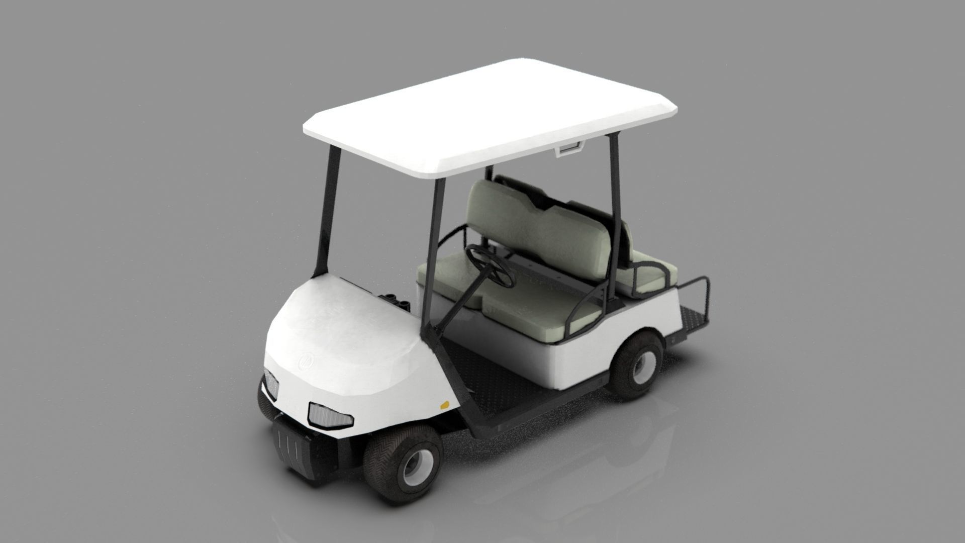 Golf Cart Low-poly 3D model_3