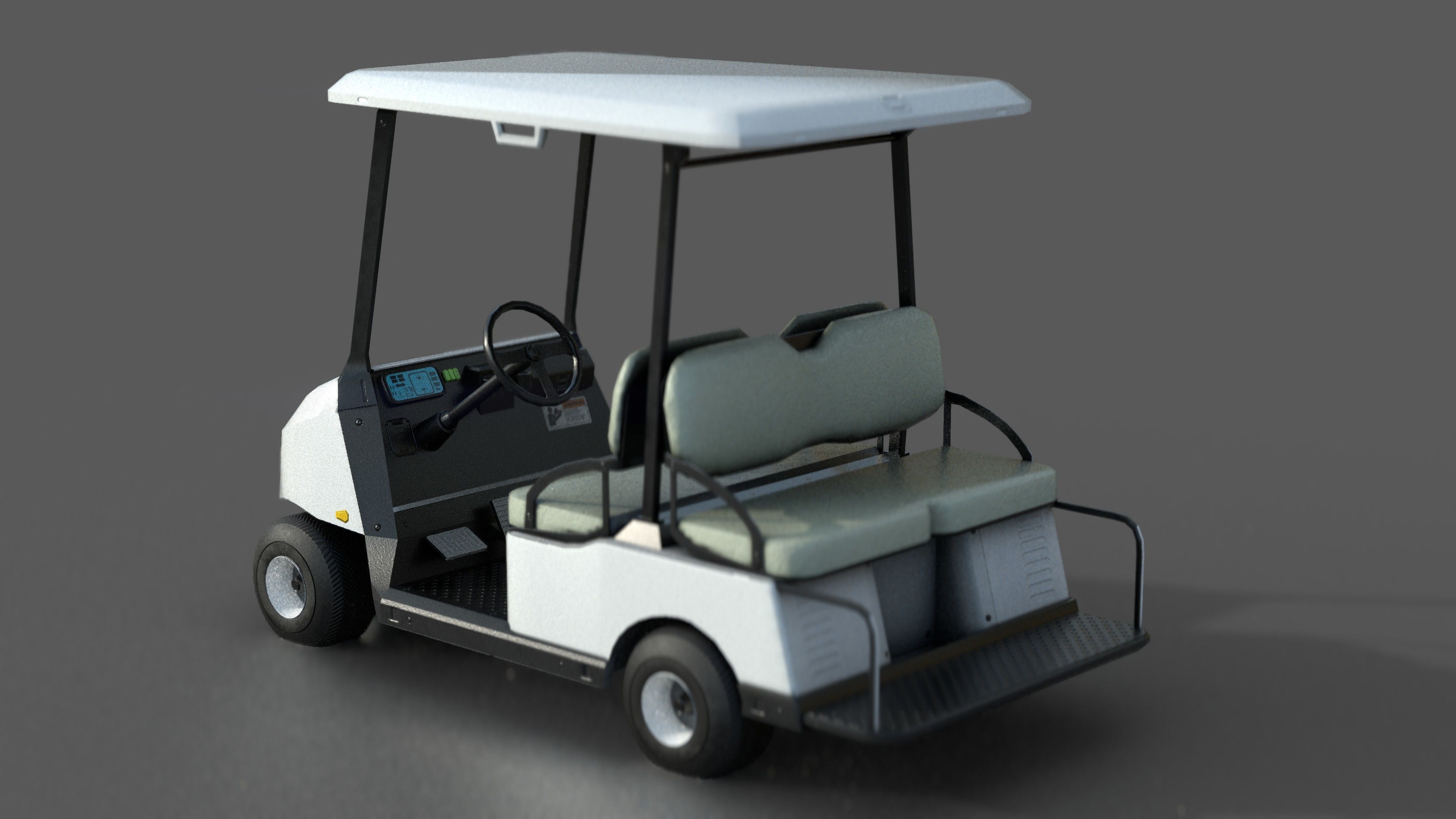 Golf Cart Low-poly 3D model_17