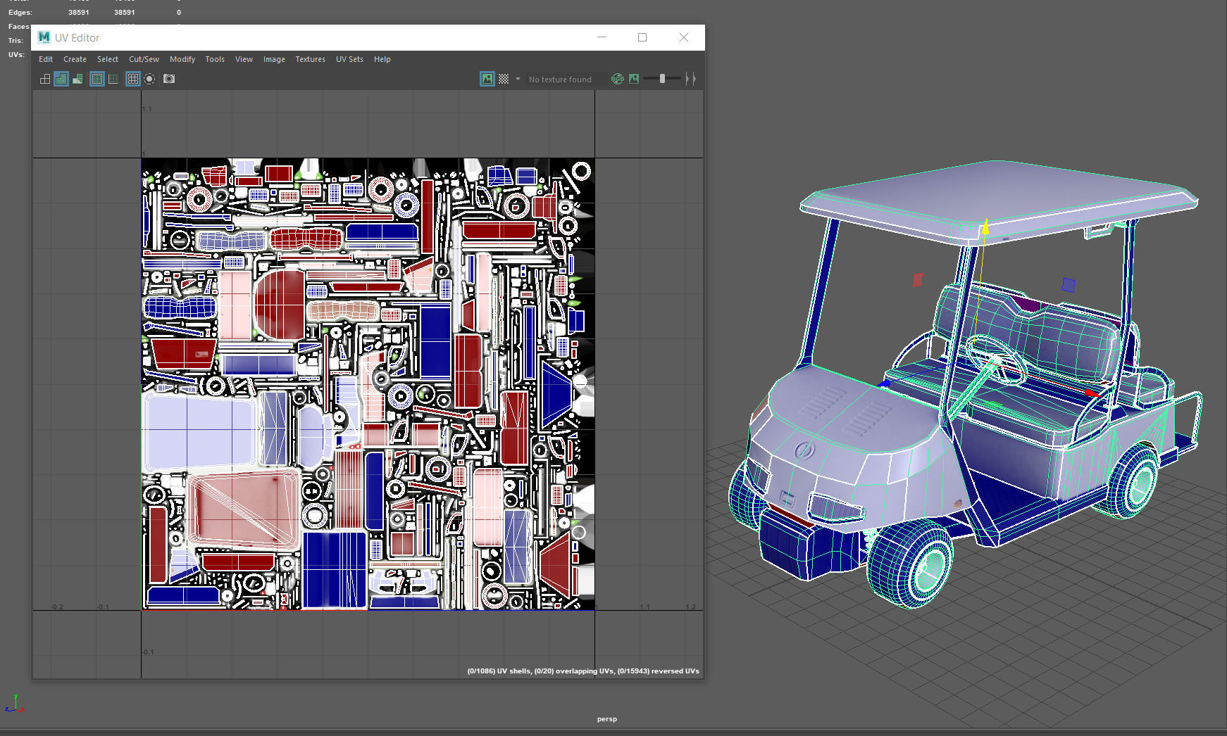 Golf Cart Low-poly 3D model_12