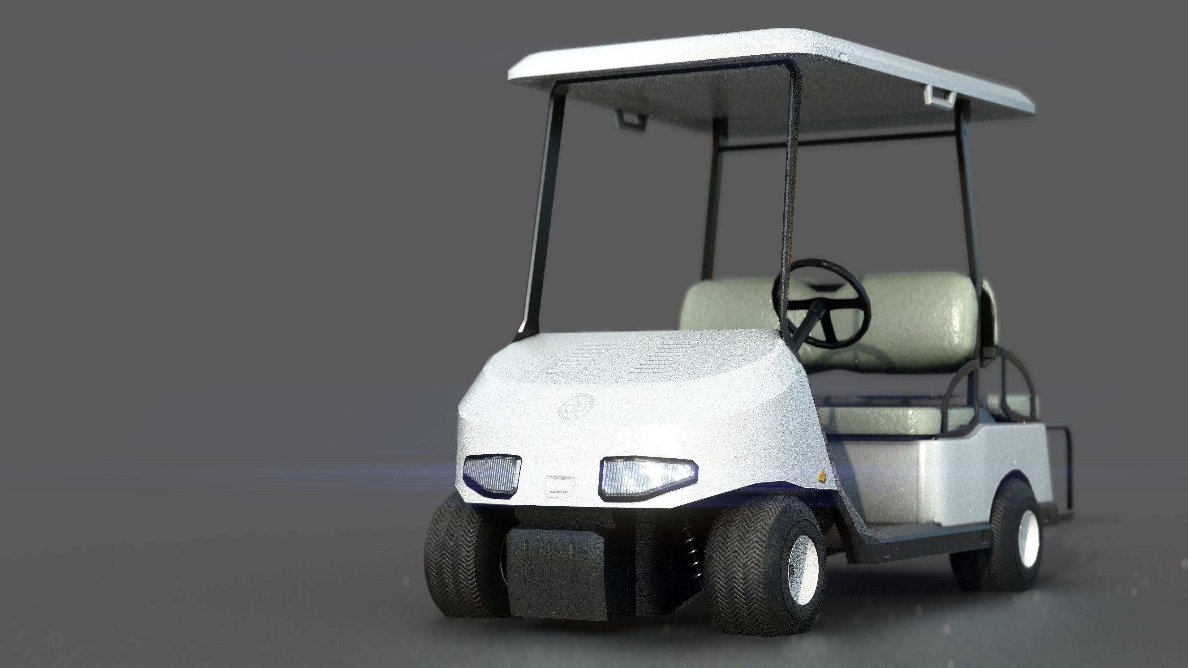 Golf Cart Low-poly 3D model_16