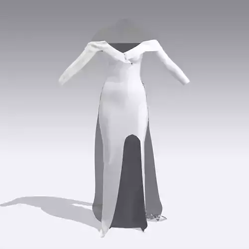 DRESS SLIT  NECKLINE V LONG DRESS