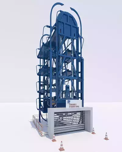 SMART ROTARY CAR PARKING SYSTEM FOR 10 CARS 3D MODEL