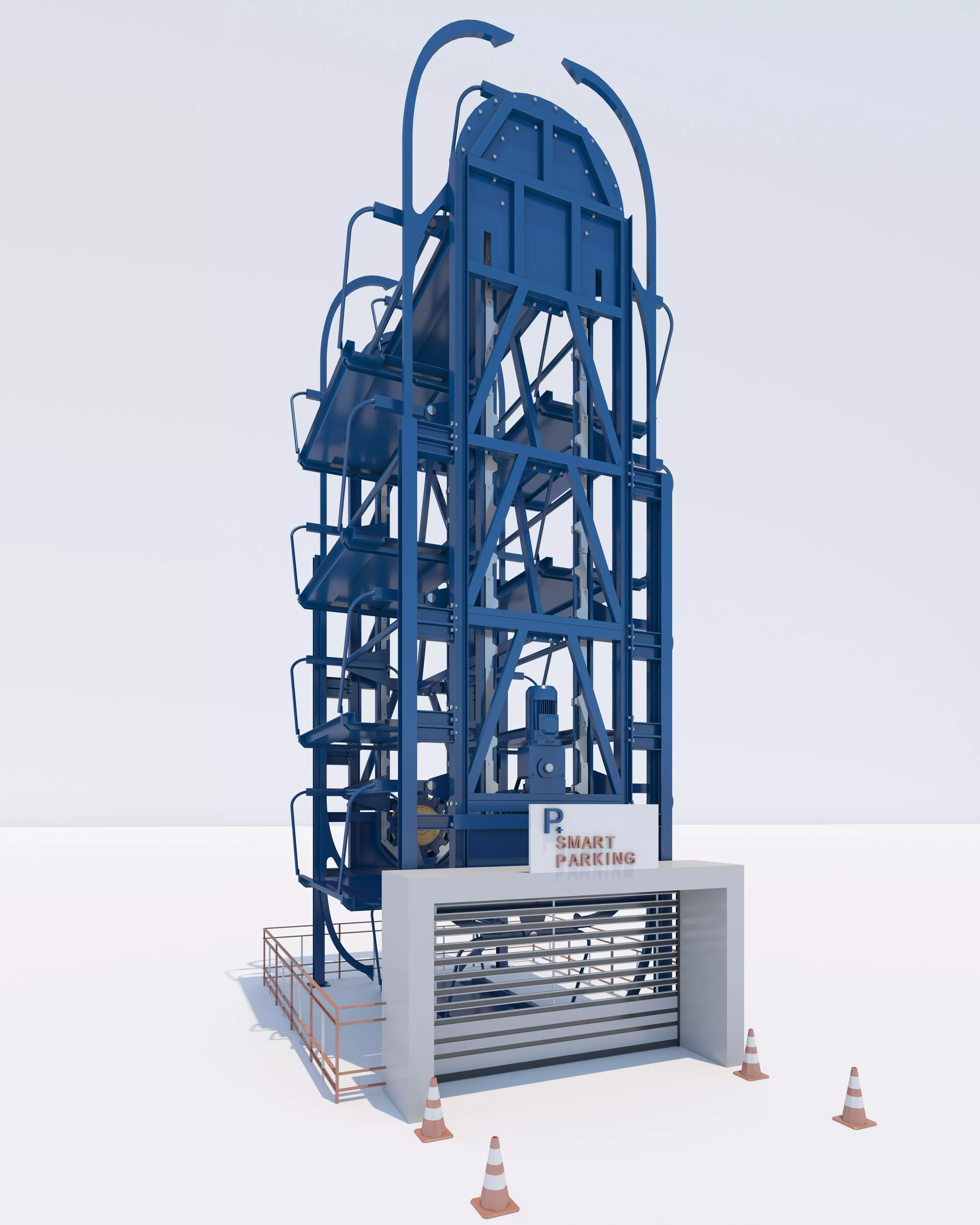 SMART ROTARY CAR PARKING SYSTEM FOR 10 CARS 3D MODEL 3D model_0