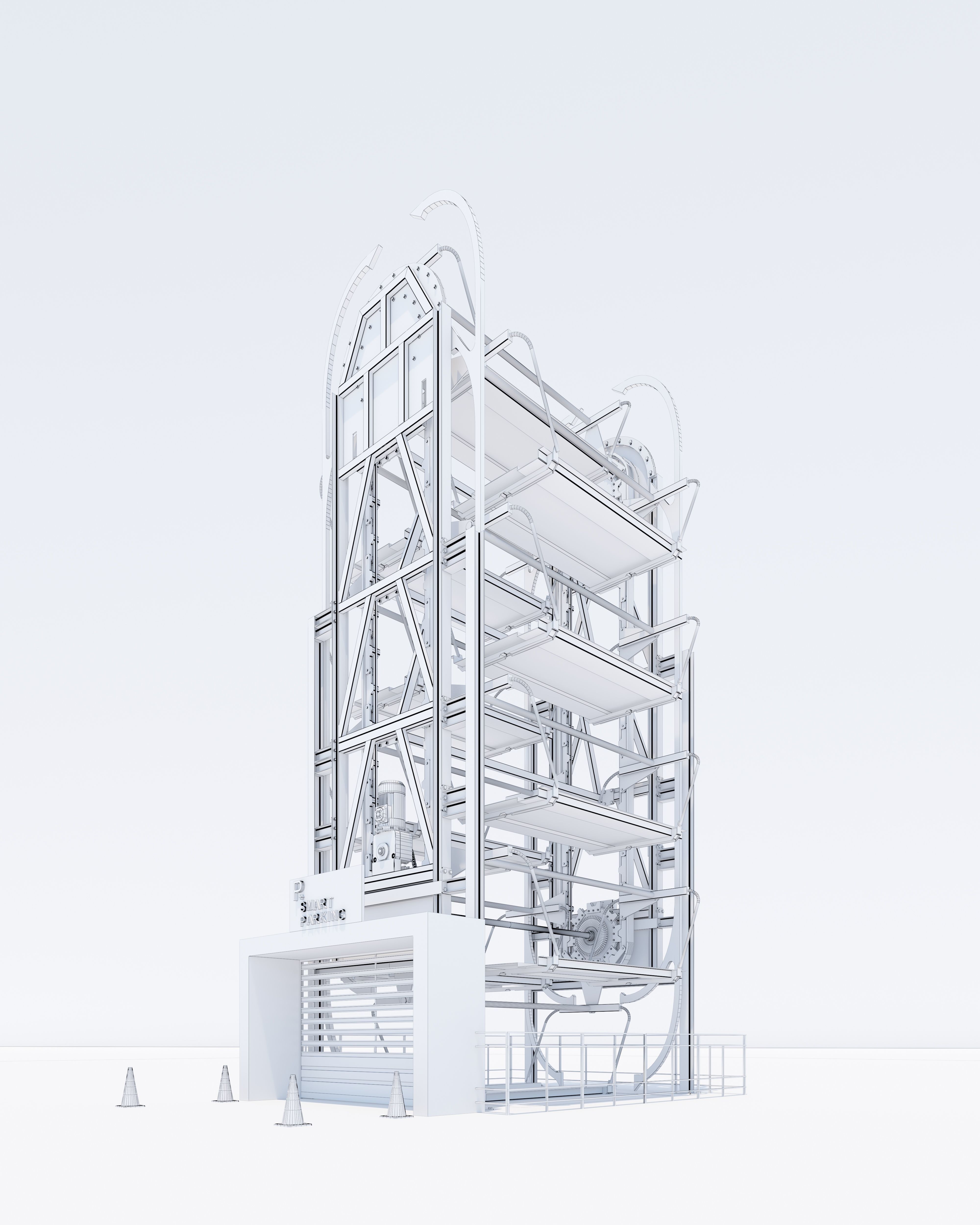 SMART ROTARY CAR PARKING SYSTEM FOR 10 CARS 3D MODEL 3D model_3
