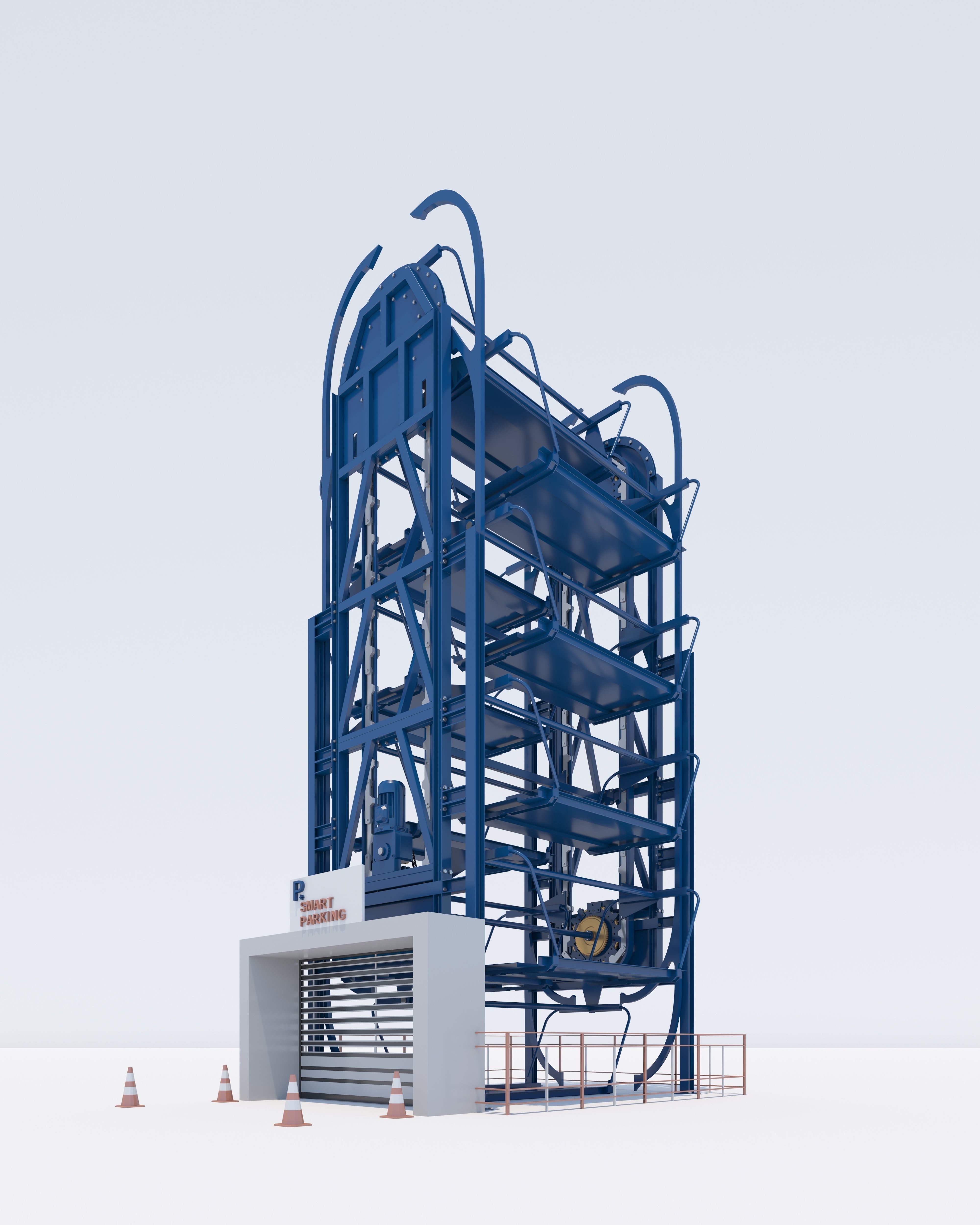 SMART ROTARY CAR PARKING SYSTEM FOR 10 CARS 3D MODEL 3D model_1