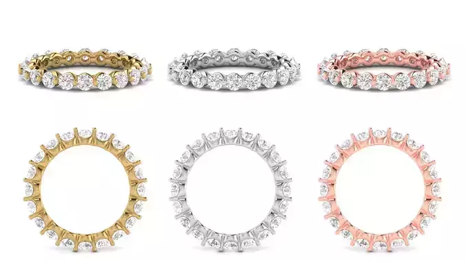 Basket Diamond Band Ring 