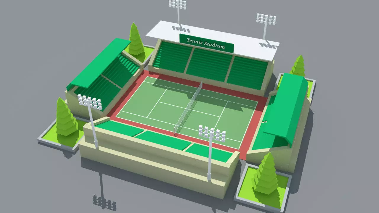 SimplePoly Stadium Kit Low-poly 3D model_0