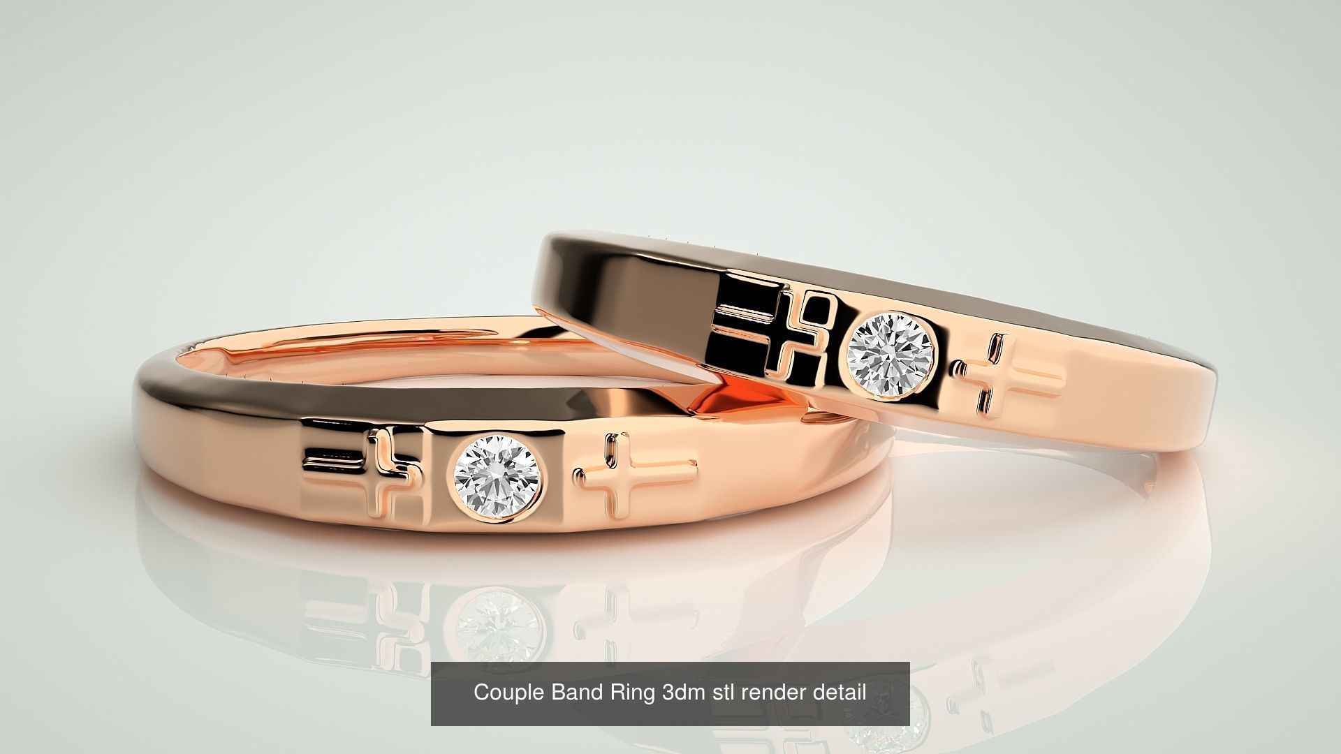 22 Minimalist Thin Light wt Couple Band renders 3dm stl details 3D Model Collection_20